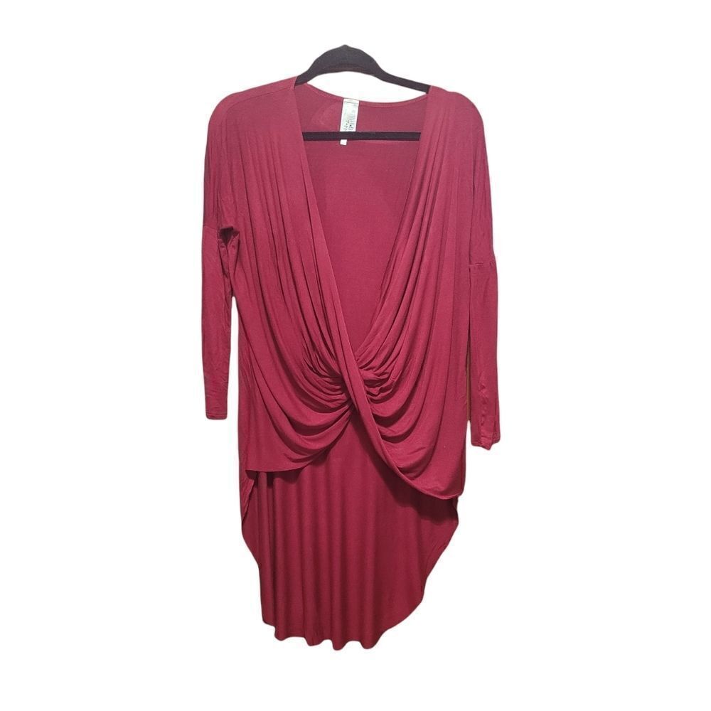 High low twist front deep v blouse